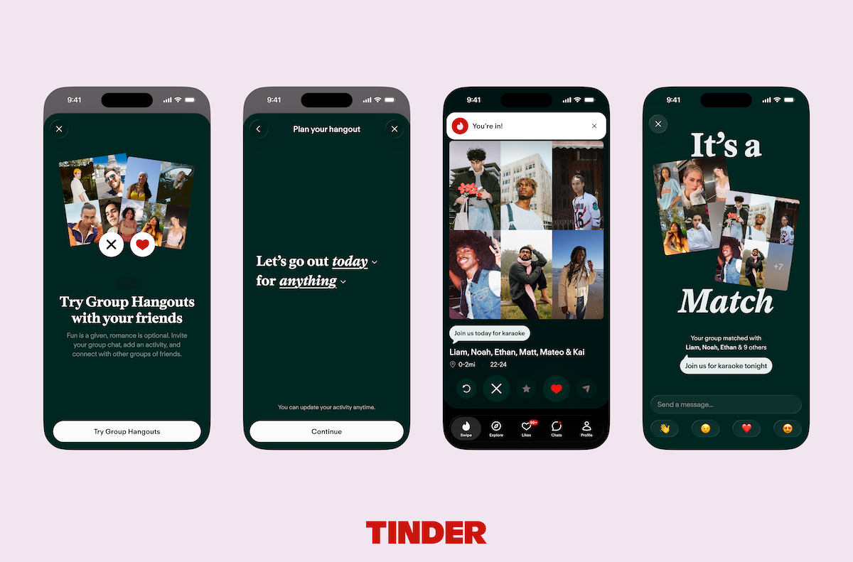 Tinder se adapta a um futuro de namoro social IRL com o recurso ‘Hangouts em grupo’