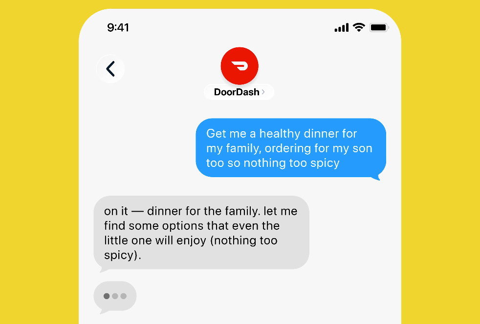 DoorDash lança um agente de IA para o qual você pode enviar mensagens de texto para pedir comida