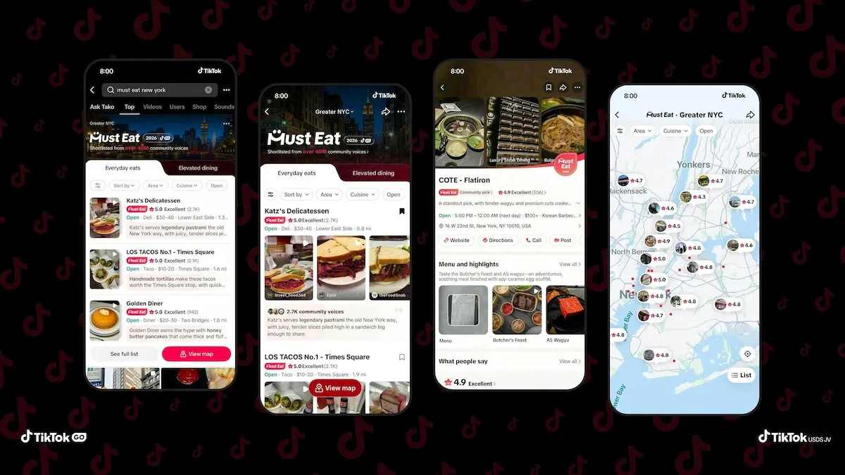 TikTok se expande para guias de restaurantes com recurso ‘Must Eat’